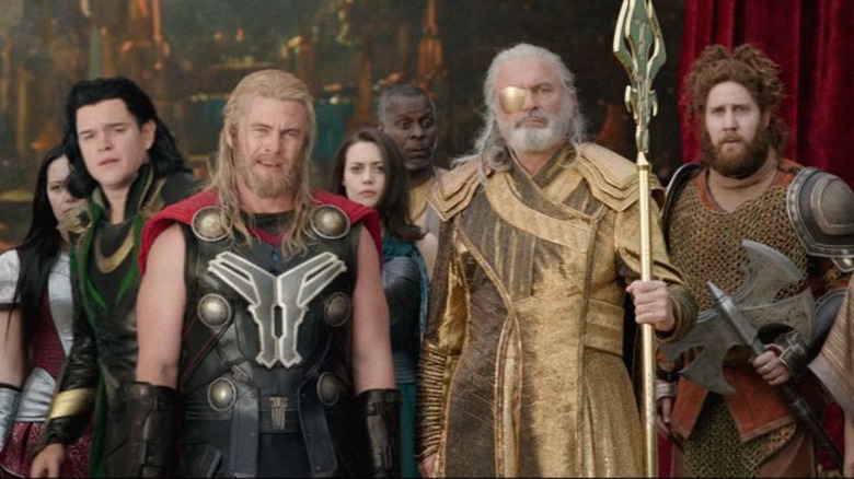 Matt Damon, Luke Hemsworth and Sam Neill in Thor: Ragnarok