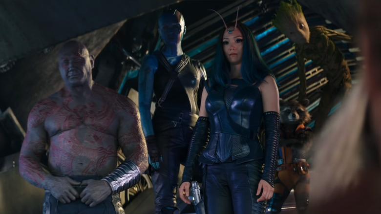 Dave Bautista, Karen Gillan and Pom Klementieff in Thor: Love and Thunder