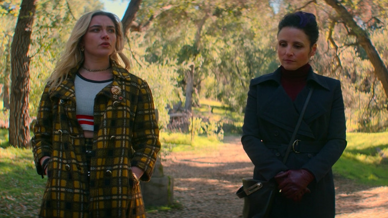 Yelena and Valentina have a graveside chat
