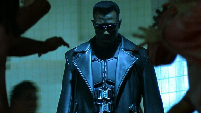 Wesley Snipes stares in shadows before a fight in Blade