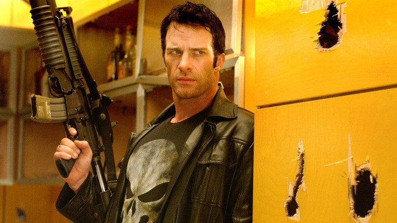 Thomas Jane as Frank Castle Holding Giant Gun