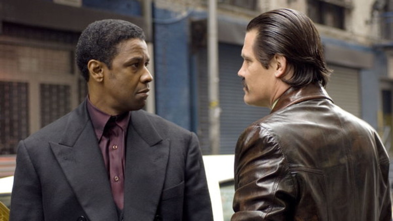 Denzel Washington and Josh Brolin in stare-down