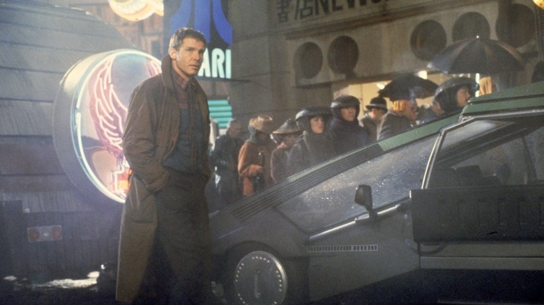 Harrison Ford on street in Blade Runner