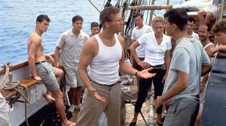 Jeff Bridges and crew on boat