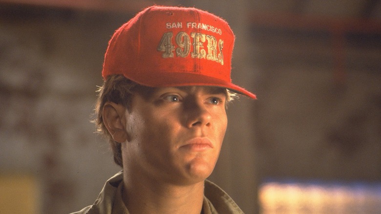 River Phoenix as Carl wearing 49ers hat in Sneakers