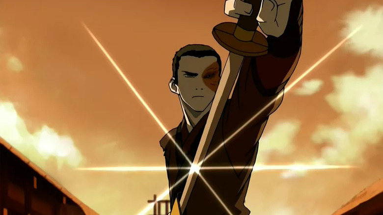 Zuko sheathing his sword in Avatar: The Last Airbender