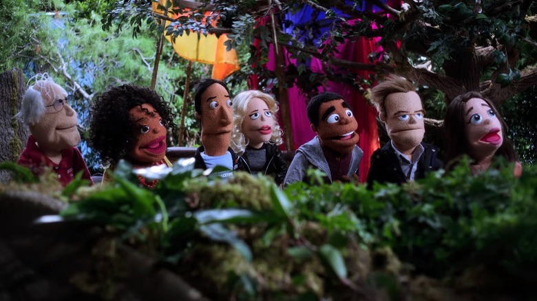 Cast of Community as felt puppets