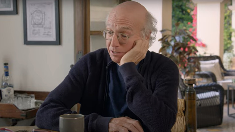 Larry David drinking coffee