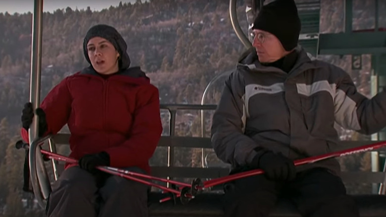 Larry David stuck on ski lift