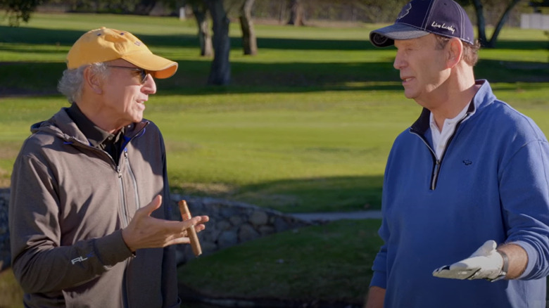 Larry David playing golf with Marty