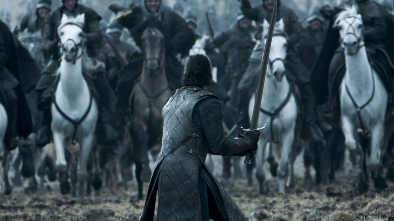 Jon facing Bolton armies Battle of the Bastards Game of Thrones