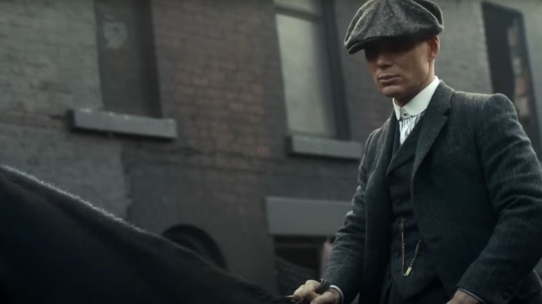 Cillian Murphy's Tommy Shelby riding a horse on Peaky Blinders