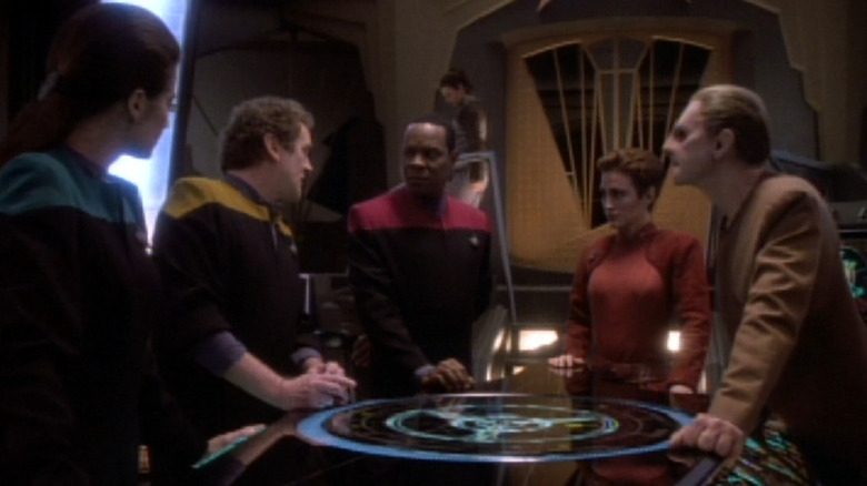 The command crew of Deep Space Nine