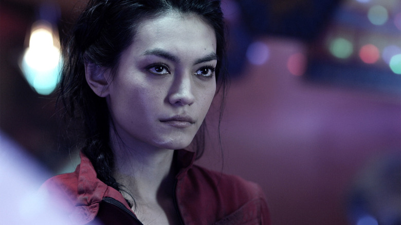 The Expanse's Julie Mao smirking