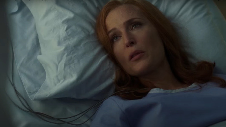 Scully laying in hospital bed