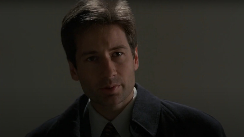 Mulder looking serious