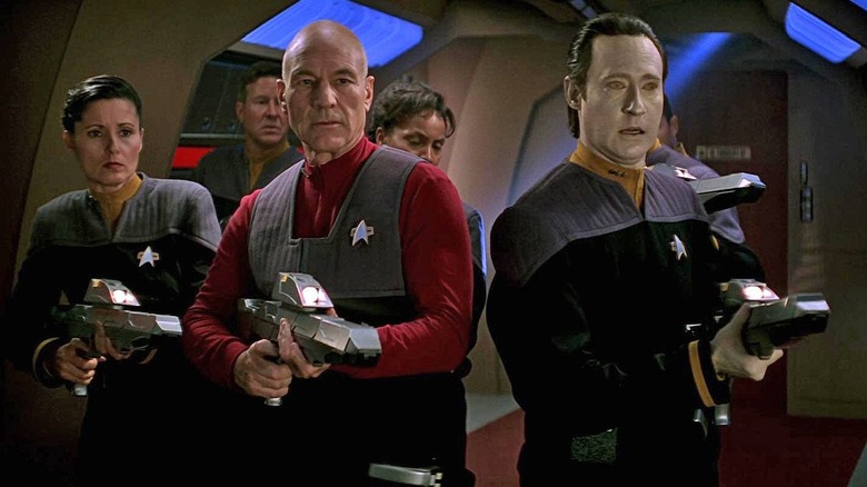 Picard and Data with guns