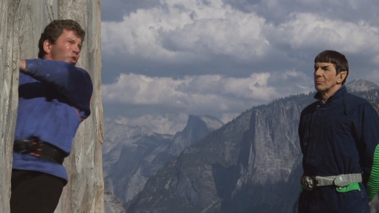 Kirk and Spock rock climbing