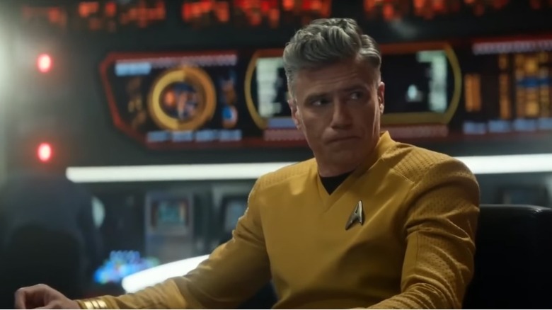 Captain Pike on the bridge of the Enterprise