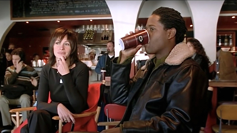 Julia Roberts and Blair Underwood drink coffee in Full Frontal