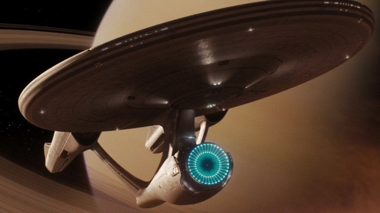 The starship USS Enterprise from the first of the three Kelvin timeline films: 