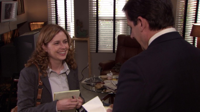 Jenna Fischer and Steve Carrell in "The Office"