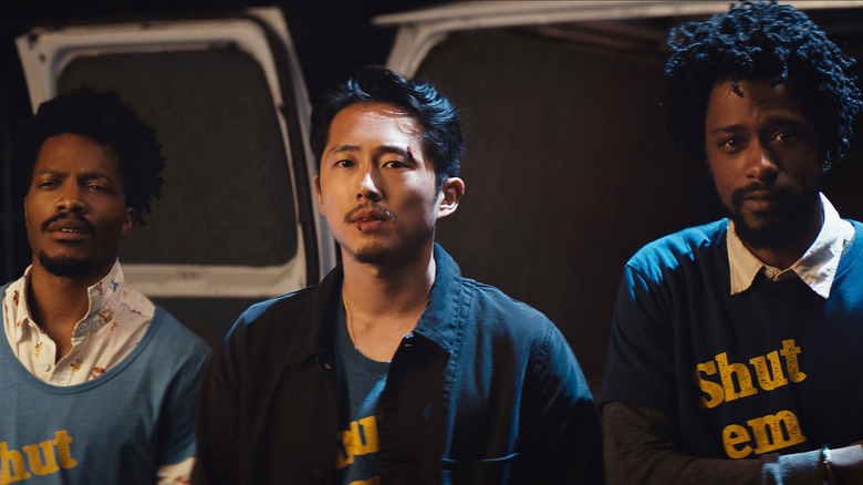 Jermaine Fowler, Steven Yeun, and Lakeith Stanfield in Sorry to Bother You