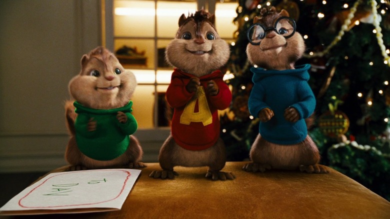 The three chipmunks in Alvin and the Chipmunks