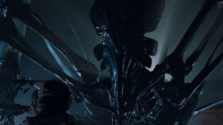 Xenomorph queen stands menacingly