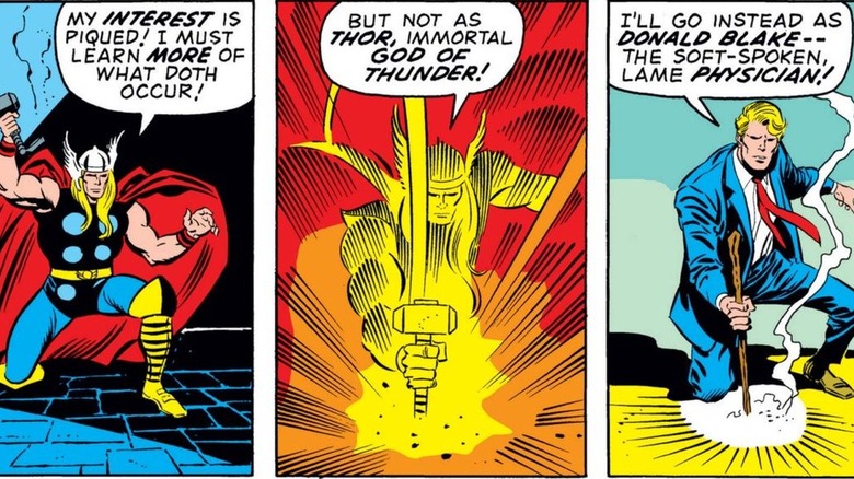 Thor becoming Donald Blake