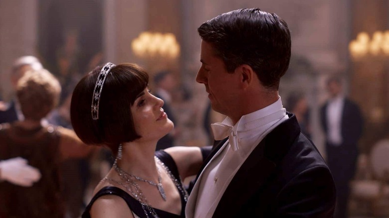 Michelle Dockery and Matthew Goode sharing a dance in Downton Abbey 