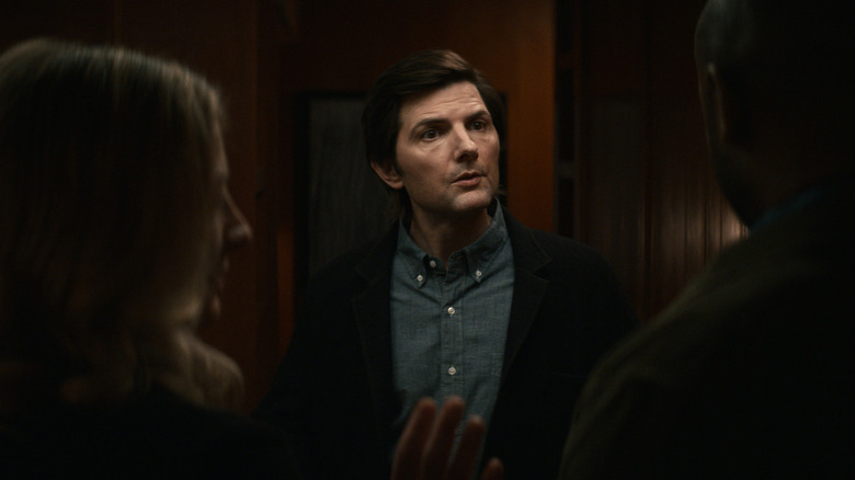 Adam Scott as Mark S. during a house party in the season 1 finale of Severance