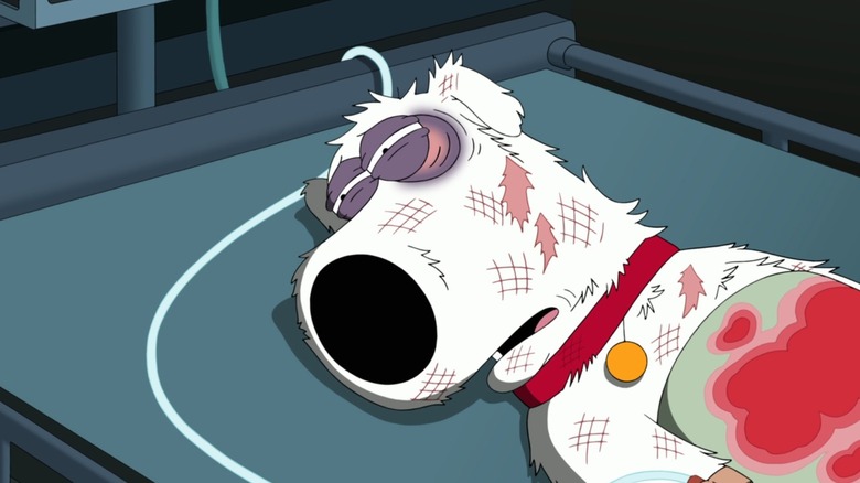 Brian in his final moments of life on Family Guy