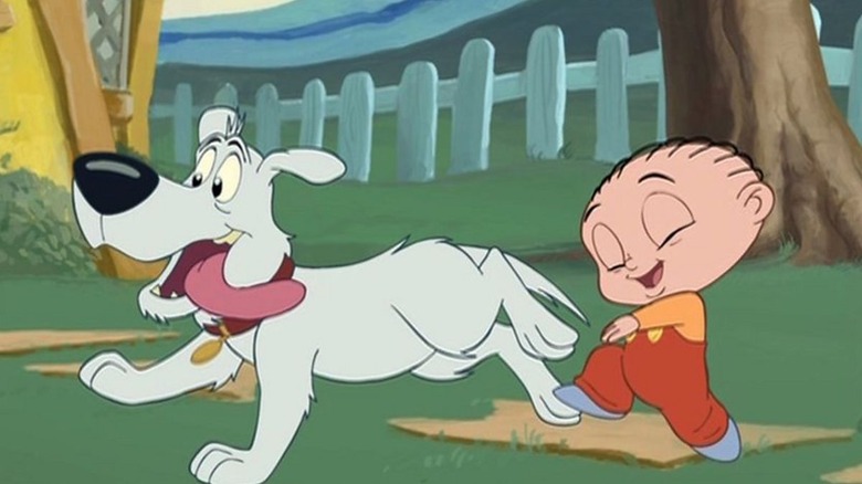 Brian and Stewie in Disney animation in Family Guy's Road to the Multiverse