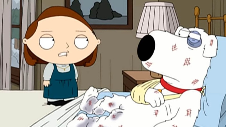 Stewie and Brian parodying Misery in an episode of Family Guy