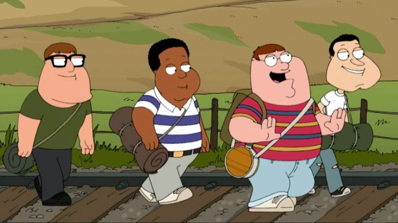 Family Guy characters as Stand By Me kids