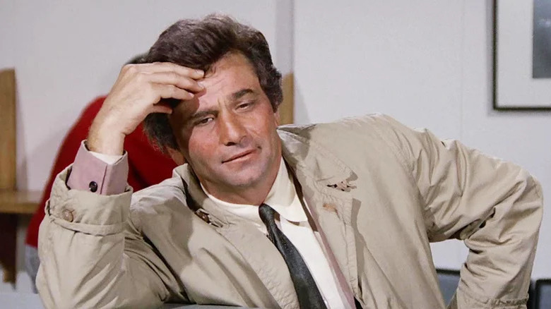 Columbo's Lieutenant Columbo with hand on forehead