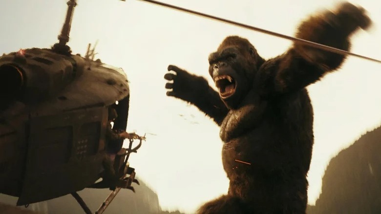 Kong attacks helicopter in Kong: Skull Island