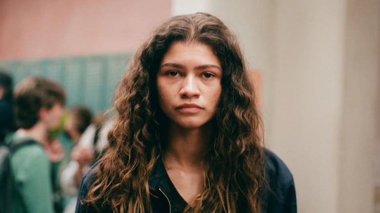 Rue in the hallway at high school in Euphoria