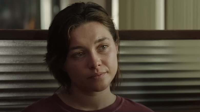 Florence Pugh's slightly cocked head in A Good Person