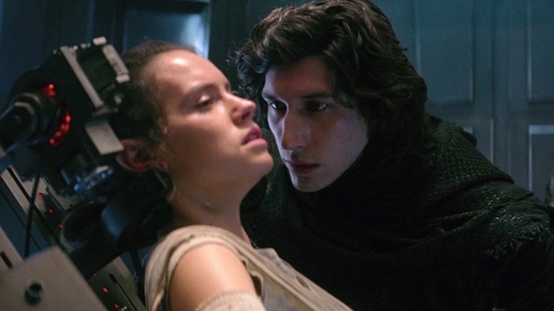 Daisy Ridley and Adam Driver in Star Wars: The Force Awakens