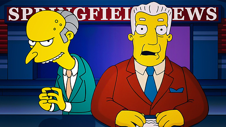 Mr. Burns and Kent Brockman in The Simpsons