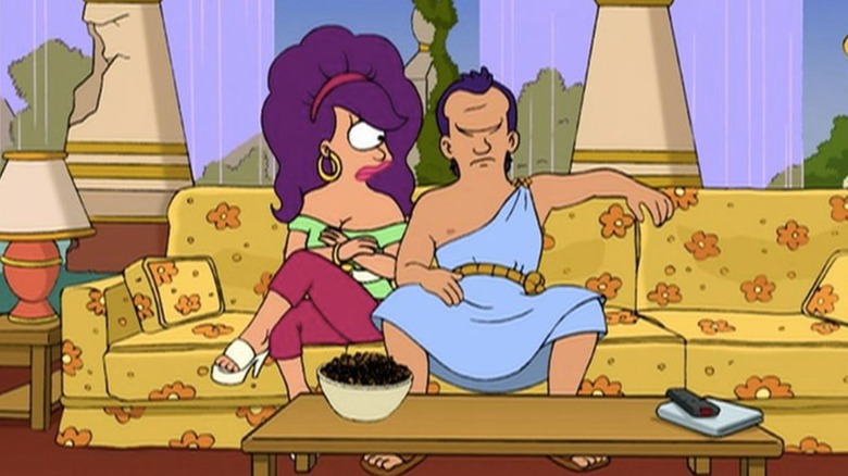 Leela and Alkazar in Futurama