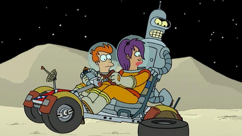 Fry, Bender, and Leela in Futurama