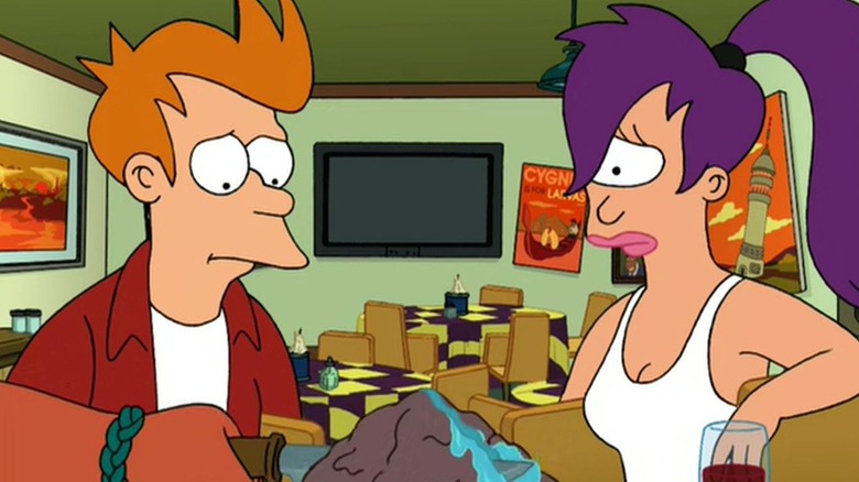 Fry and Leela in Futurama