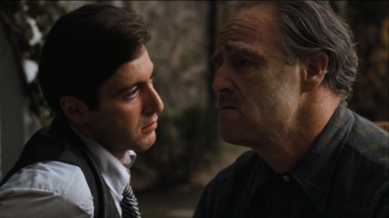 Marlon Brando and Al Pacino in The Godfather