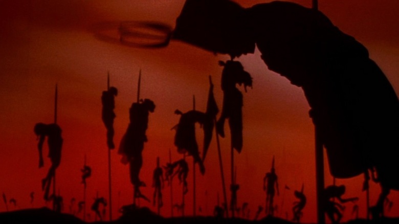 Dracula Impaled soldiers shadow puppets 
