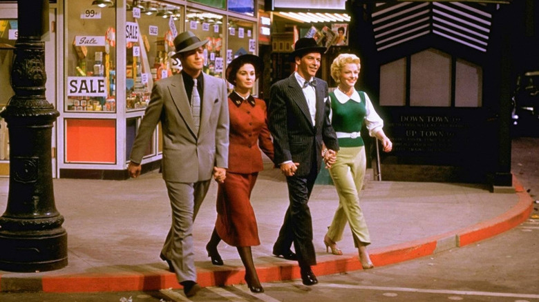 The main cast of Guys and Dolls