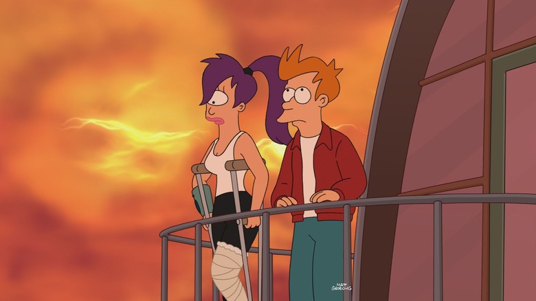 Leela and Fry in "Futurama."