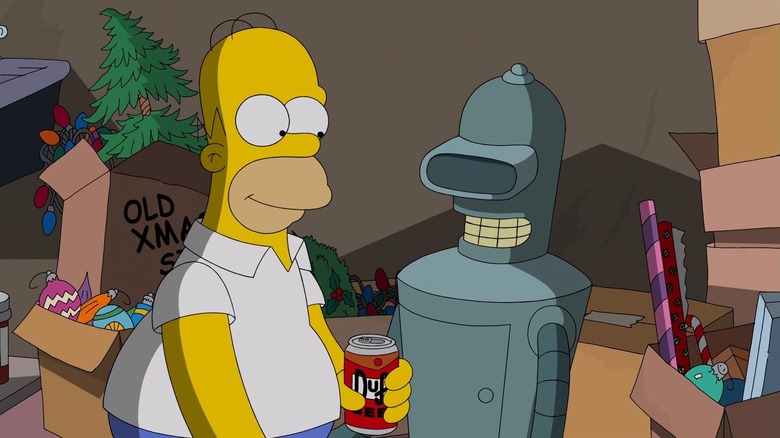 Futurama Simpsons crossover Simpsorama Homer Bender